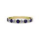 2 - Clara 3.00 mm Blue Sapphire and Diamond 10 Stone Wedding Band 