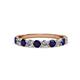 2 - Clara 3.00 mm Blue Sapphire and Diamond 10 Stone Wedding Band 
