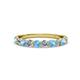2 - Clara 3.00 mm Blue Topaz and Diamond 10 Stone Wedding Band 