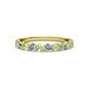 2 - Clara 3.00 mm Peridot and Diamond 10 Stone Wedding Band 