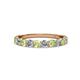 2 - Clara 3.00 mm Peridot and Diamond 10 Stone Wedding Band 