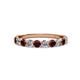 2 - Clara 3.00 mm Red Garnet and Diamond 10 Stone Wedding Band 