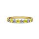 2 - Clara 3.00 mm Yellow and White Diamond 10 Stone Wedding Band 