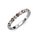 3 - Clara 3.00 mm Smoky Quartz and Diamond 10 Stone Wedding Band 