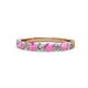1 - Clara 3.00 mm Pink Sapphire and Diamond 10 Stone Wedding Band 