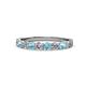 1 - Clara 3.00 mm Aquamarine and Diamond 10 Stone Wedding Band 