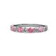 1 - Clara 3.00 mm Pink Tourmaline and Diamond 10 Stone Wedding Band 
