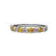 1 - Clara 3.00 mm Citrine and Diamond 10 Stone Wedding Band 