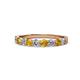 1 - Clara 3.00 mm Citrine and Diamond 10 Stone Wedding Band 