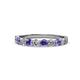 1 - Clara 3.00 mm Iolite and Diamond 10 Stone Wedding Band 