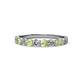 1 - Clara 3.00 mm Peridot and Diamond 10 Stone Wedding Band 