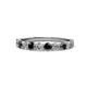 1 - Clara 3.00 mm Black and White Diamond 10 Stone Wedding Band 