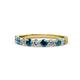 1 - Clara 3.00 mm Blue and White Diamond 10 Stone Wedding Band 