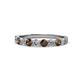 1 - Clara 3.00 mm Smoky Quartz and Diamond 10 Stone Wedding Band 
