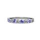 1 - Clara 3.00 mm Tanzanite and Diamond 10 Stone Wedding Band 