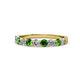 1 - Clara 3.00 mm Green Garnet and Diamond 10 Stone Wedding Band 