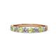 1 - Clara 3.00 mm Peridot and Diamond 10 Stone Wedding Band 