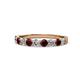 1 - Clara 3.00 mm Red Garnet and Diamond 10 Stone Wedding Band 