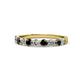 1 - Clara 3.00 mm Black and White Diamond 10 Stone Wedding Band 