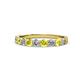 1 - Clara 3.00 mm Yellow and White Diamond 10 Stone Wedding Band 