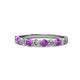 1 - Clara 3.00 mm Amethyst and Diamond 10 Stone Wedding Band 