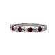 1 - Clara 3.00 mm Red Garnet and Diamond 10 Stone Wedding Band 