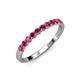 4 - Clara 2.70 mm Ruby 10 Stone Wedding Band 
