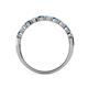 5 - Clara 3.00 mm Blue and White Diamond 10 Stone Wedding Band 