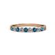 2 - Clara 2.70 mm Blue and White Diamond 10 Stone Wedding Band 