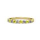 1 - Clara 2.70 mm Yellow and White Diamond 10 Stone Wedding Band 