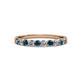 2 - Clara 2.70 mm London Blue Topaz and Diamond 10 Stone Wedding Band 