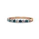 1 - Clara 2.70 mm London Blue Topaz and Diamond 10 Stone Wedding Band 