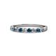1 - Clara 2.70 mm London Blue Topaz and Diamond 10 Stone Wedding Band 