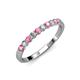 3 - Clara 2.70 mm Pink Tourmaline and Diamond 10 Stone Wedding Band 