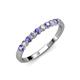 3 - Clara 2.70 mm Iolite and Diamond 10 Stone Wedding Band 