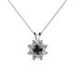1 - Ianthe Black and White Diamond Floral Halo Pendant 
