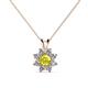 1 - Ianthe Yellow and White Diamond Floral Halo Pendant 