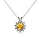 1 - Megan Citrine and Diamond Floral Halo Pendant 