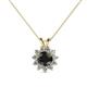 1 - Megan Black and White Diamond Floral Halo Pendant 