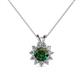 1 - Megan Diamond and Lab Created Alexandrite Floral Halo Pendant 