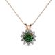 1 - Megan Diamond and Lab Created Alexandrite Floral Halo Pendant 