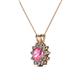 2 - Megan Pink Tourmaline and Diamond Floral Halo Pendant 