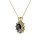 2 - Megan Black and White Diamond Floral Halo Pendant 