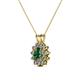 2 - Megan Diamond and Lab Created Alexandrite Floral Halo Pendant 