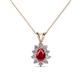 1 - Giselle Ruby and Diamond Halo Pendant 