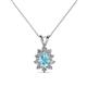 1 - Giselle Aquamarine and Diamond Halo Pendant 