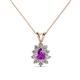 1 - Giselle Amethyst and Diamond Halo Pendant 