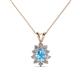 1 - Giselle Blue Topaz and Diamond Halo Pendant 