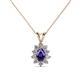 1 - Giselle Iolite and Diamond Halo Pendant 
