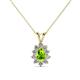 1 - Giselle Peridot and Diamond Halo Pendant 